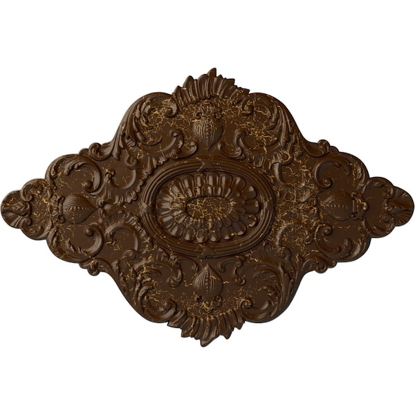 Ekena Millwork Ashford Ceiling Medallion, Hand-Painted Root Beer Crackle, 42 3/4"W x 28 7/8"H x 1"P CM42X28ASRBC - main